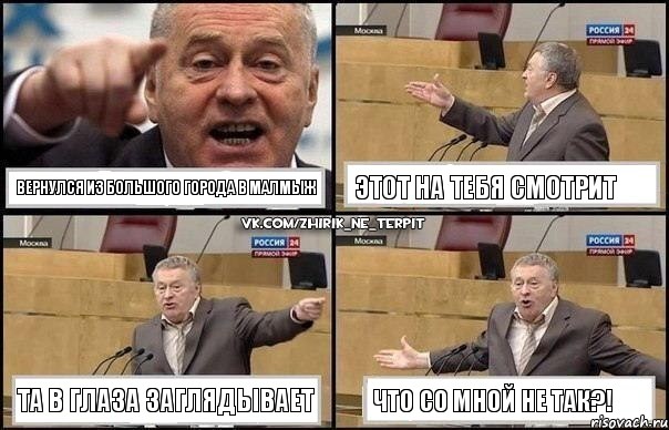 Вернулся из большого города в Малмыж Этот на тебя смотрит Та в глаза заглядывает Что со мной не так?!, Комикс Жириновский