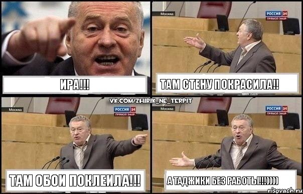 Ира!!! там стену покрасила!! там обои поклеила!!! а таджики без работы!!!)))), Комикс Жириновский