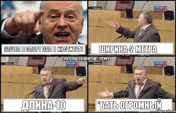 Зашел в спорт зал в институте Ширина-2 метра Длина-10 *бать огромный, Комикс Жириновский