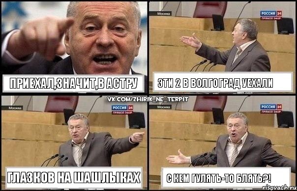 Приехал,значит,в Астру Эти 2 в Волгоград уехали Глазков на шашлыках С кем гулять-то блять?!, Комикс Жириновский