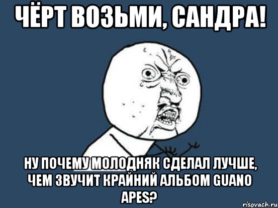 чёрт возьми, сандра! ну почему молодняк сделал лучше, чем звучит крайний альбом guano apes?, Мем Ну почему