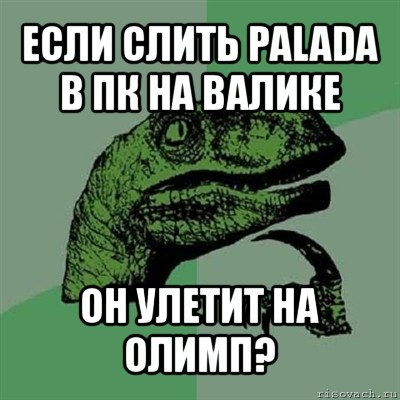 если слить palada в пк на валике он улетит на олимп?, Мем Филосораптор