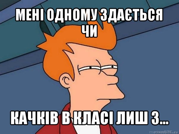 мені одному здається чи качків в класі лиш 3..., Мем  Фрай (мне кажется или)