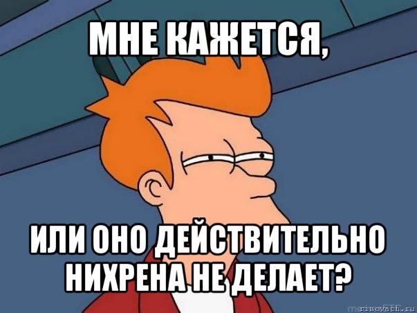 мне кажется, или оно действительно нихрена не делает?, Мем  Фрай (мне кажется или)