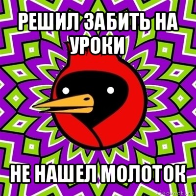 решил забить на уроки не нашел молоток, Мем Омская птица