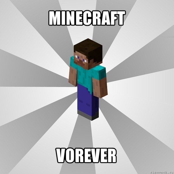 minecraft vorever, Мем Типичный игрок Minecraft