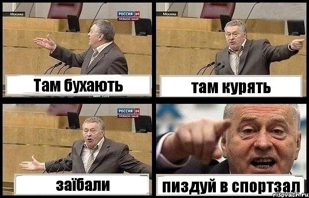 Там бухають там курять заїбали пиздуй в спортзал, Комикс с Жириновским