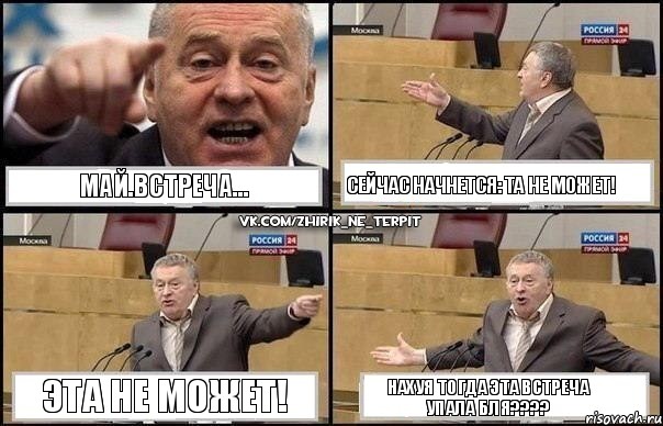 Май.Встреча... Сейчас начнется: та не может! Эта не может! Нахуя тогда эта встреча упала бля???, Комикс Жириновский