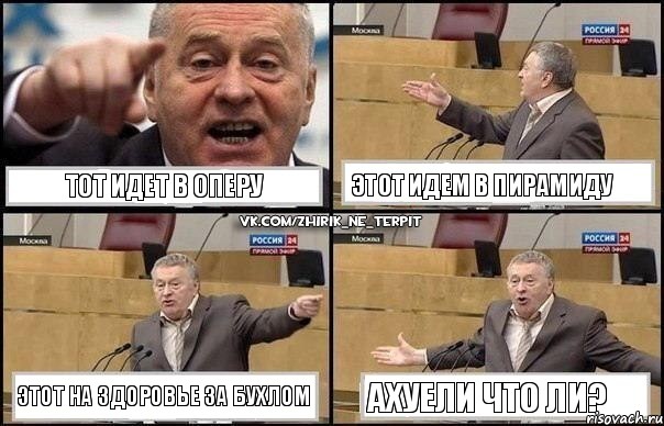 Тот идет в оперу Этот идем в пирамиду Этот на здоровье за бухлом Ахуели что ли?, Комикс Жириновский