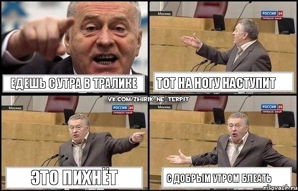 едешь с утра в тралике тот на ногу наступит это пихнёт с добрым утром блеать, Комикс Жириновский