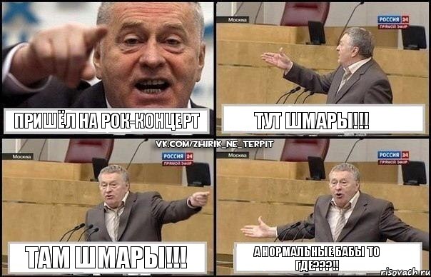 пришёл на рок-концерт тут ШМАРЫ!!! там ШМАРЫ!!! А нормальные БАБЫ то где???!!, Комикс Жириновский