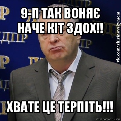 9-п так воняє наче кіт здох!! хвате це терпіть!!!, Мем Хватит это терпеть (Жириновский)