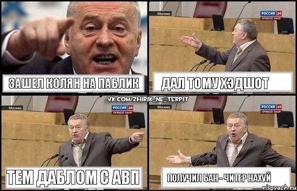 Зашел Колян на паблик Дал тому хэдшот Тем даблом с АВП Получил бан - читер нахуй, Комикс Жириновский