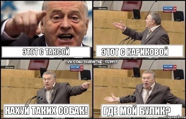 Этот с таксой Этот с кариковой НАХУЙ таких собак! Где мой Булик?, Комикс Жириновский