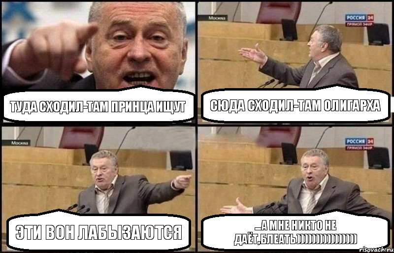 Туда сходил-там принца ищут сюда сходил-там олигарха эти вон лабызаются ...а мне никто не даёт,блеать)))))))))))))))), Комикс Жириновский