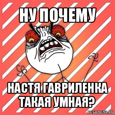 ну почему настя гавриленка такая умная?, Мем  Злость