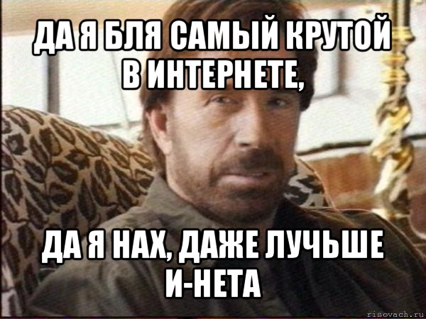 да я бля самый крутой в интернете, да я нах, даже лучьше и-нета, Мем чак норрис