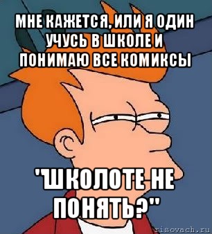 мне кажется, или я один учусь в школе и понимаю все комиксы "школоте не понять?", Мем  Фрай (мне кажется или)