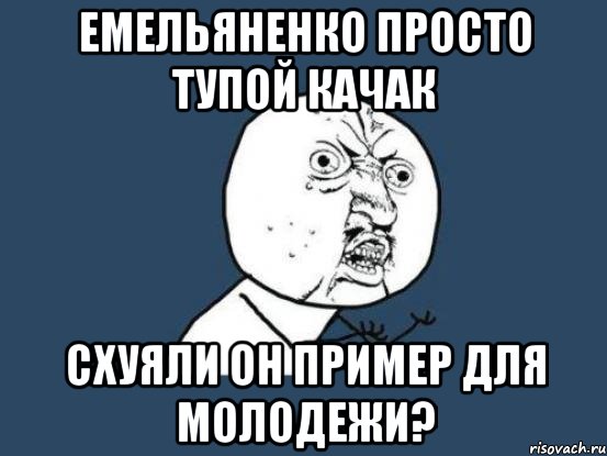 емельяненко просто тупой качак схуяли он пример для молодежи?, Мем Ну почему