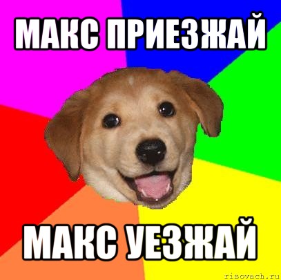 макс приезжай макс уезжай, Мем Advice Dog