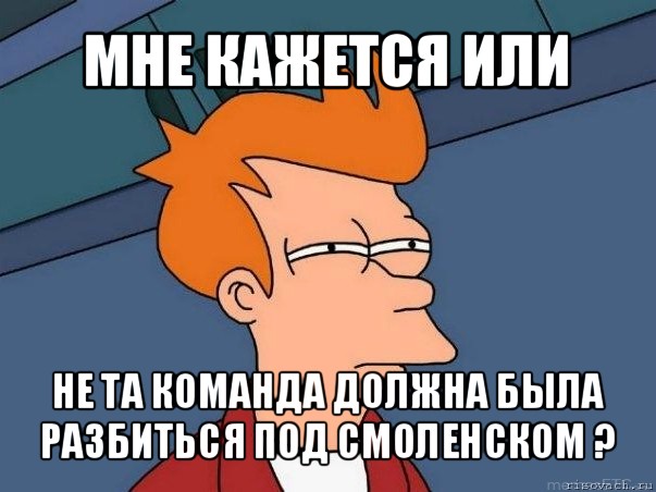 мне кажется или не та команда должна была разбиться под смоленском ?, Мем  Фрай (мне кажется или)