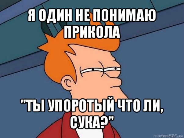 я один не понимаю прикола "ты упоротый что ли, сука?", Мем  Фрай (мне кажется или)