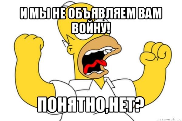 и мы не объявляем вам войну! понятно,нет?, Мем Разъяренный Гомер