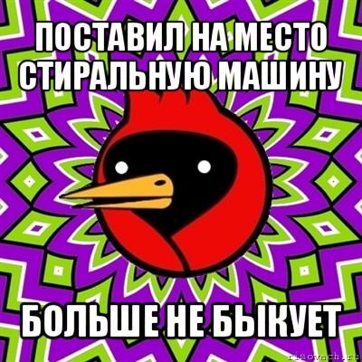 поставил на место стиральную машину больше не быкует, Мем Омская птица