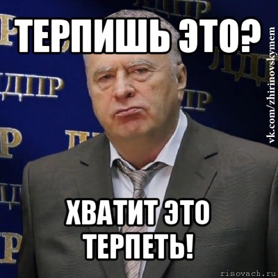 терпишь это? хватит это терпеть!, Мем Хватит это терпеть (Жириновский)