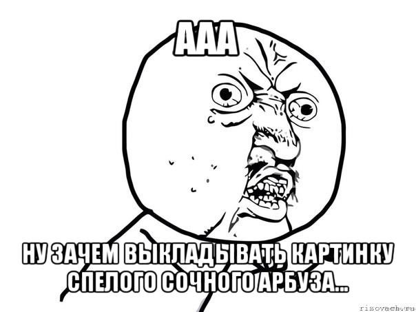 ааа ну зачем выкладывать картинку спелого сочного арбуза..., Мем Ну почему (белый фон)