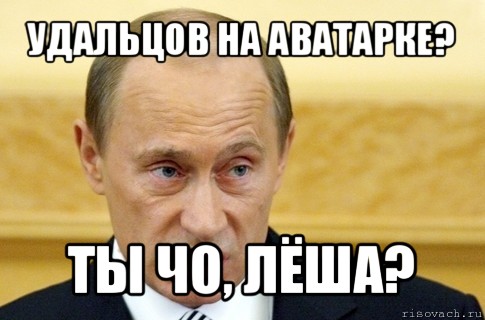 удальцов на аватарке? ты чо, лёша?, Мем путин