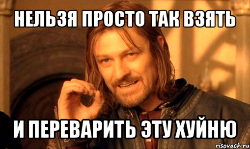 нельзя просто так взять и переварить эту хуйню, Мем Нельзя просто так взять и (Боромир мем)