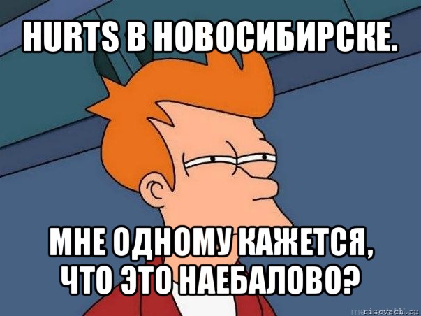 hurts в новосибирске. мне одному кажется, что это наебалово?, Мем  Фрай (мне кажется или)