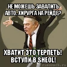 не можешь завалить авто. хирурга на рейде? хватит это терпеть! вступи в sheol!, Мем Хватит это терпеть