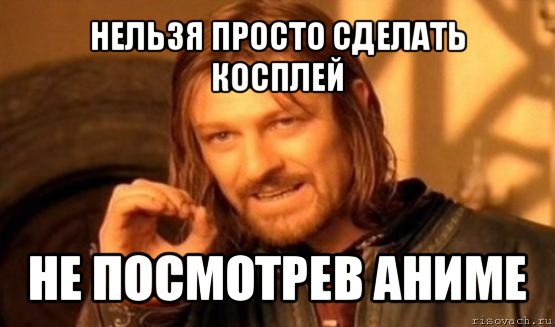 нельзя просто сделать косплей не посмотрев аниме, Мем Нельзя просто так взять и (Боромир мем)