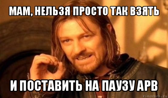 мам, нельзя просто так взять и поставить на паузу арв, Мем Нельзя просто так взять и (Боромир мем)