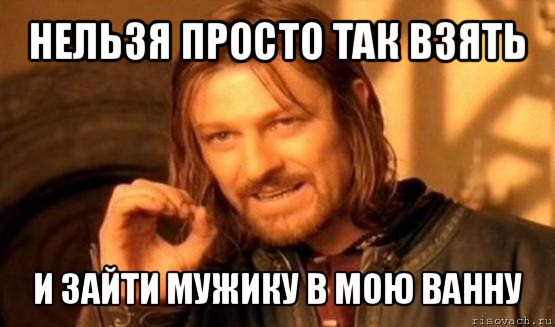 нельзя просто так взять и зайти мужику в мою ванну, Мем Нельзя просто так взять и (Боромир мем)