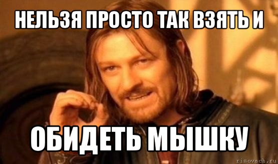 нельзя просто так взять и обидеть мышку, Мем Нельзя просто так взять и (Боромир мем)