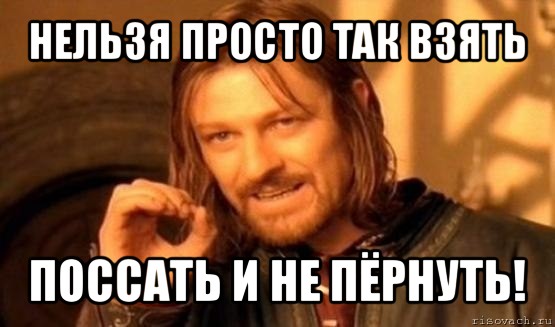 нельзя просто так взять поссать и не пёрнуть!, Мем Нельзя просто так взять и (Боромир мем)