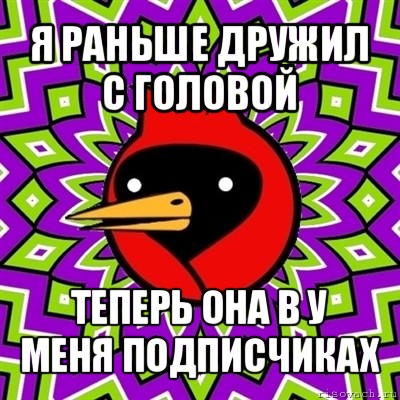 я раньше дружил с головой теперь она в у меня подписчиках, Мем Омская птица