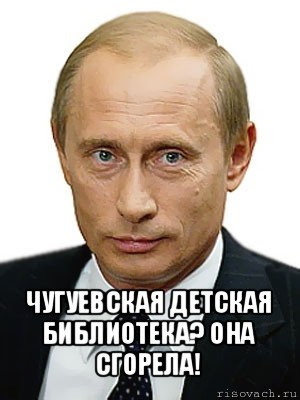  чугуевская детская библиотека? она сгорела!, Мем Путин