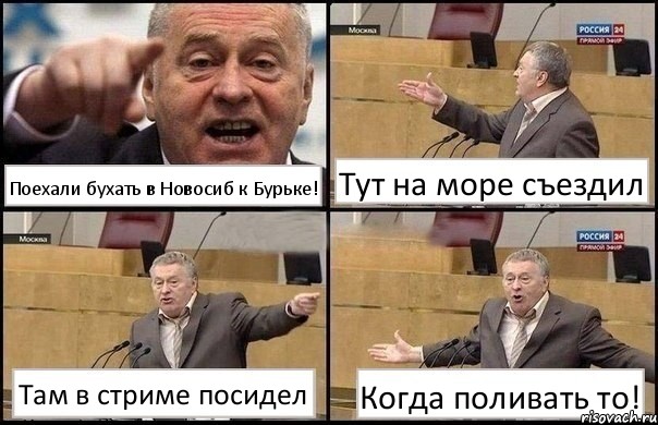 Поехали бухать в Новосиб к Бурьке! Тут на море съездил Там в стриме посидел Когда поливать то!, Комикс Жириновский