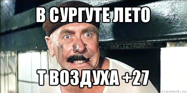 в сургуте лето t воздуха +27