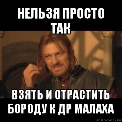 нельзя просто так взять и отрастить бороду к др малаха, Мем Нельзя просто взять