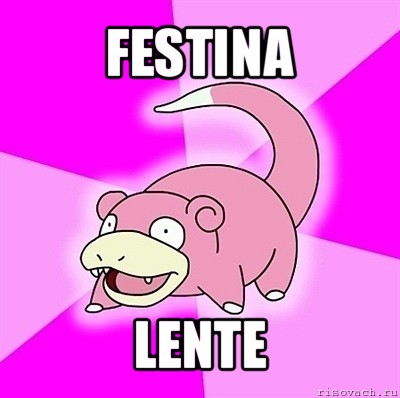 festina lente, Мем слоупок