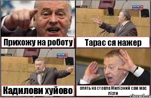 Прихожу на роботу Тарас ся нажер Кадилови хуйово опять на стовпа Жилізний сам має лізти, Комикс жиреновский