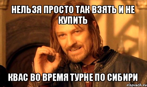 нельзя просто так взять и не купить квас во время турне по сибири, Мем Нельзя просто так взять и (Боромир мем)