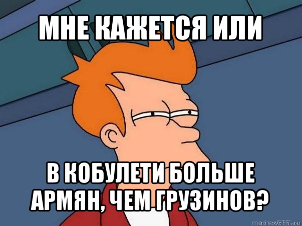 мне кажется или в кобулети больше армян, чем грузинов?, Мем  Фрай (мне кажется или)