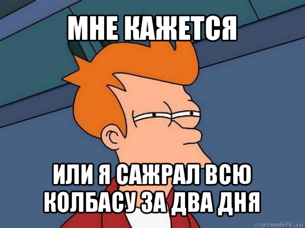 мне кажется или я сажрал всю колбасу за два дня, Мем  Фрай (мне кажется или)