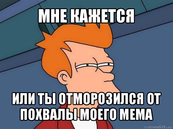 мне кажется или ты отморозился от похвалы моего мема, Мем  Фрай (мне кажется или)